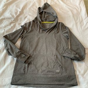 Marika deep V neck gray athletic hoodie. Size US medium.
